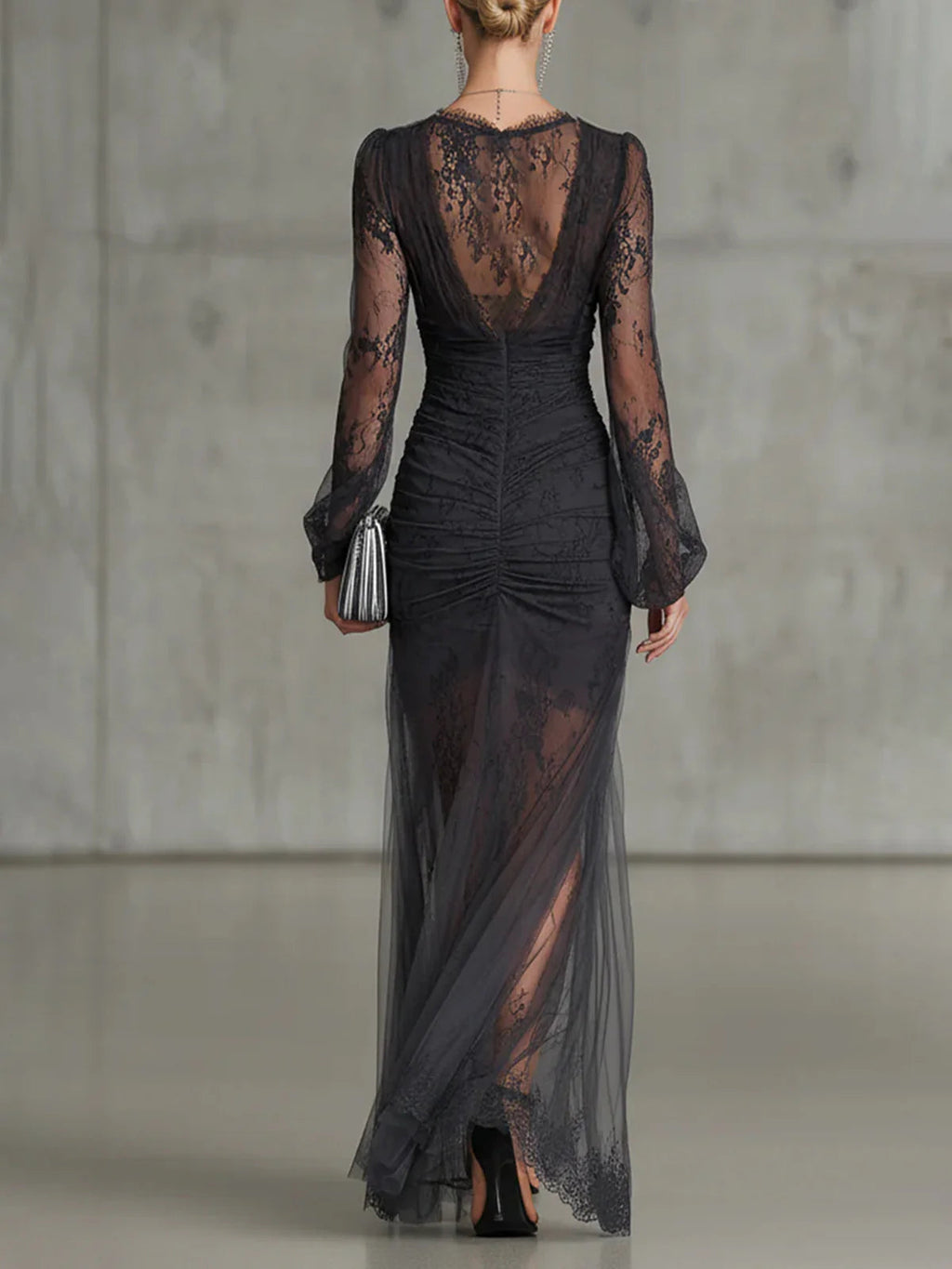 Tessa | Vestido Transparente de encaje fruncido