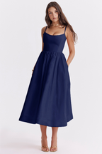 ESTELLE | Elegante vestido midi de corsé de verano