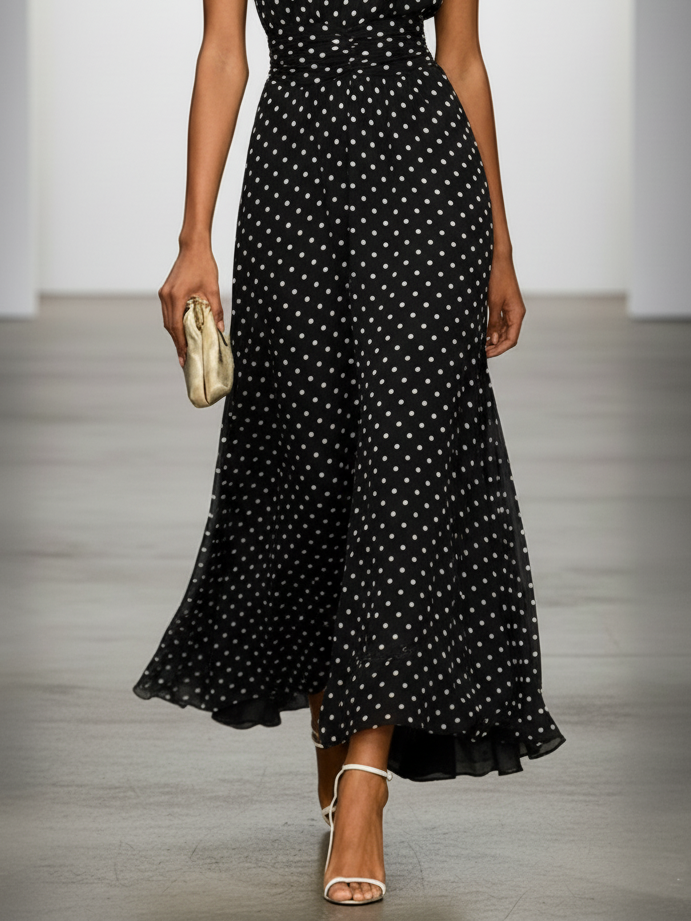 VESTIDO POLKA DOTS NEGRO