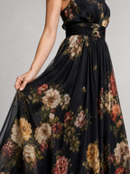 Sior | Vestido Midi con Escote Halter Floral