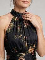 Sior | Vestido Midi con Escote Halter Floral