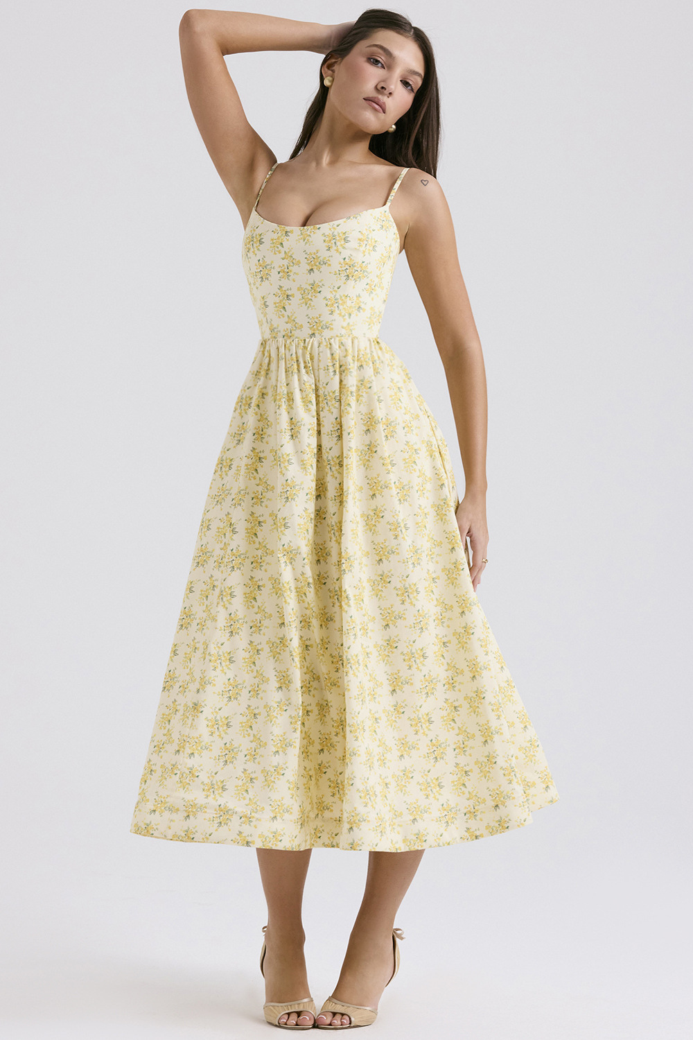 ESTELLE | Elegante vestido midi de corsé de verano