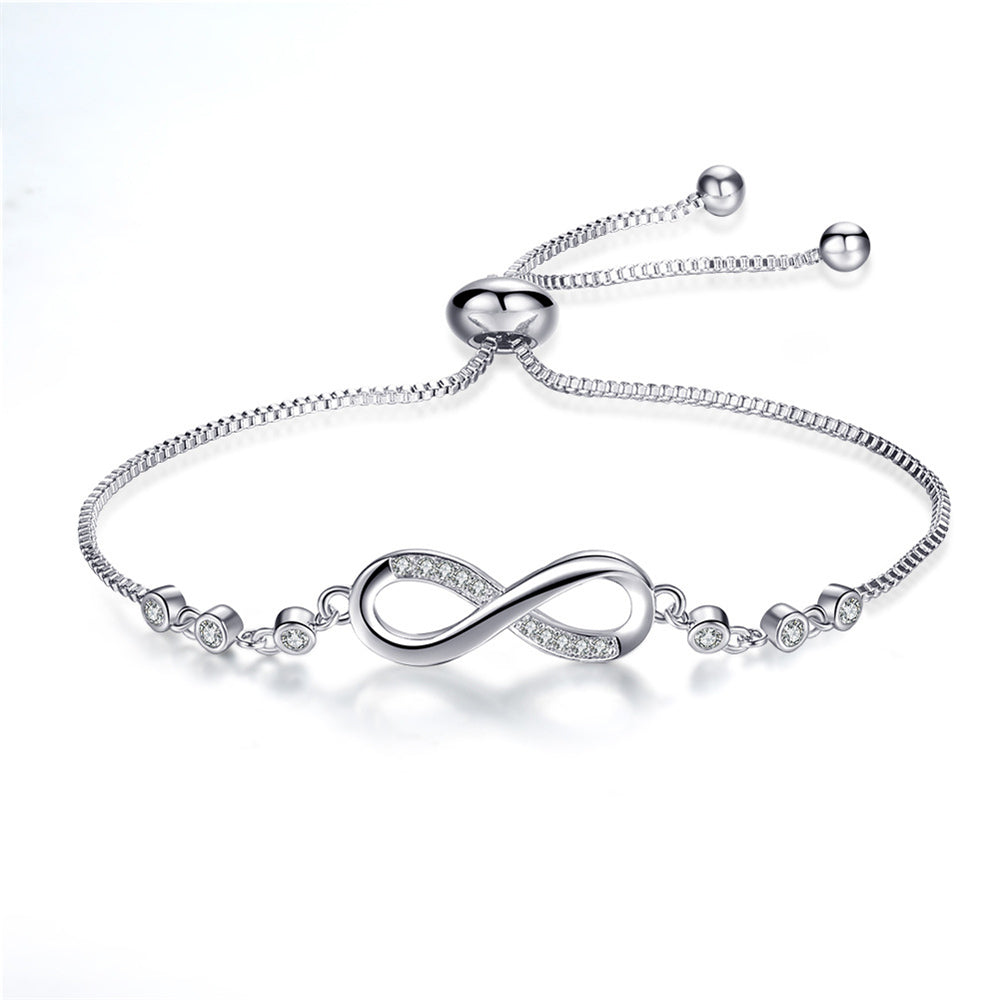 Pulsera ajustable de infinito en oro rosa