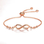 Pulsera ajustable de infinito en oro rosa