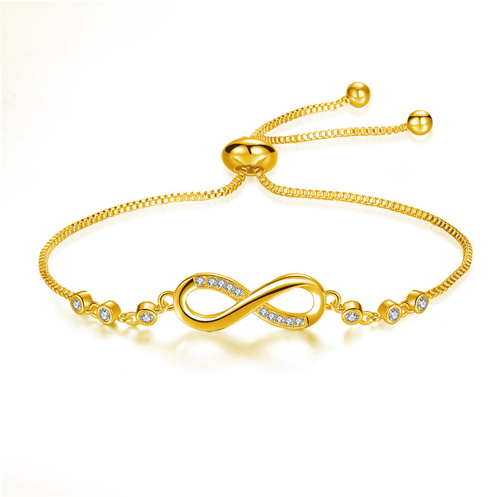 Pulsera ajustable de infinito en oro rosa