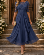 Rosa – Vestido Midi de Encaje Favorecedor