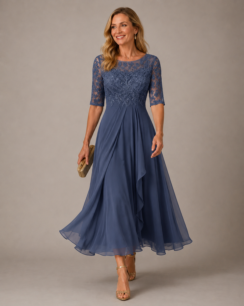 Rosa – Vestido Midi de Encaje Favorecedor