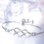 Pulsera ajustable de infinito en oro rosa