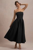 ANNE | Vestido Midi Elegante con Escote recto