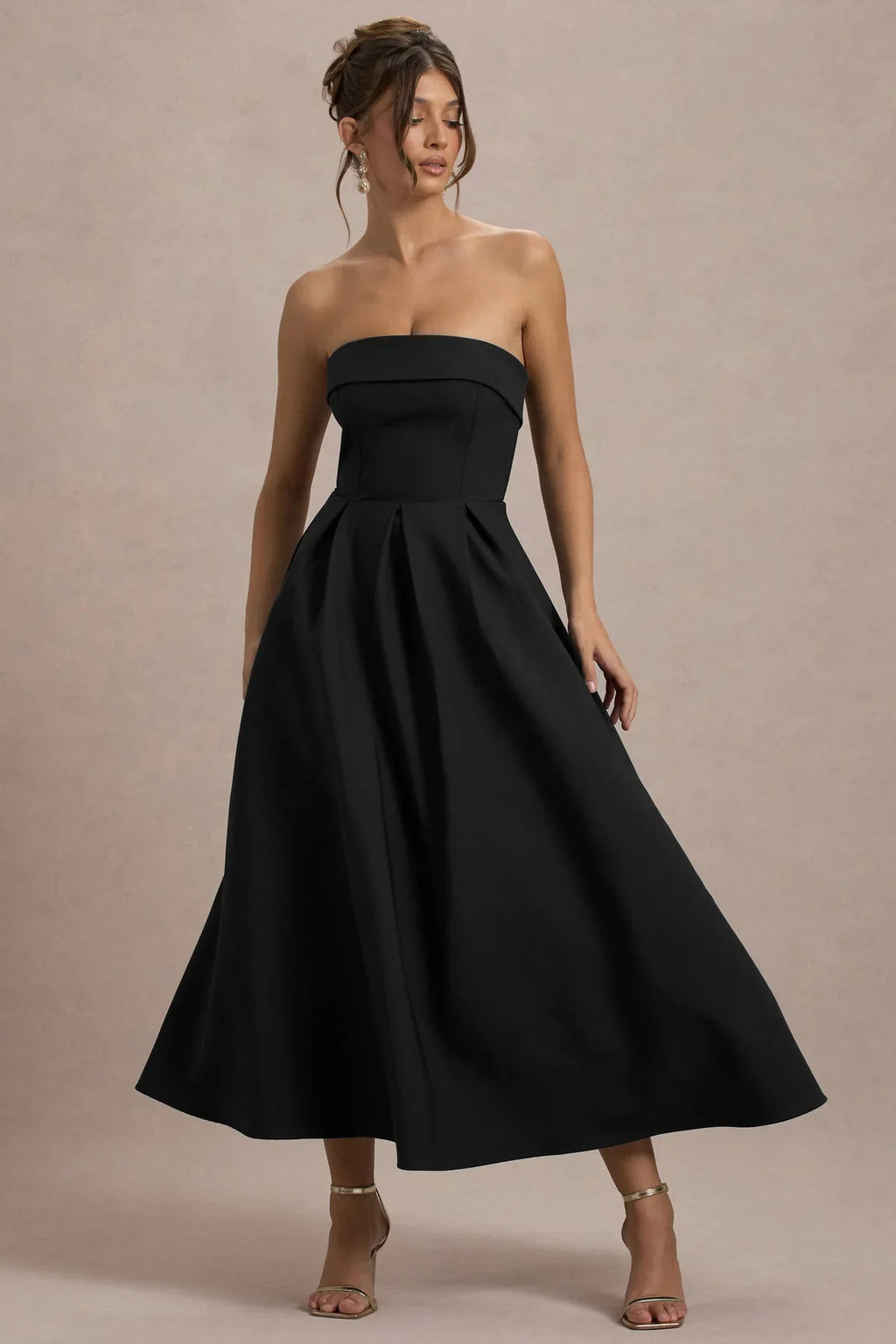 ANNE | Vestido Midi Elegante con Escote recto
