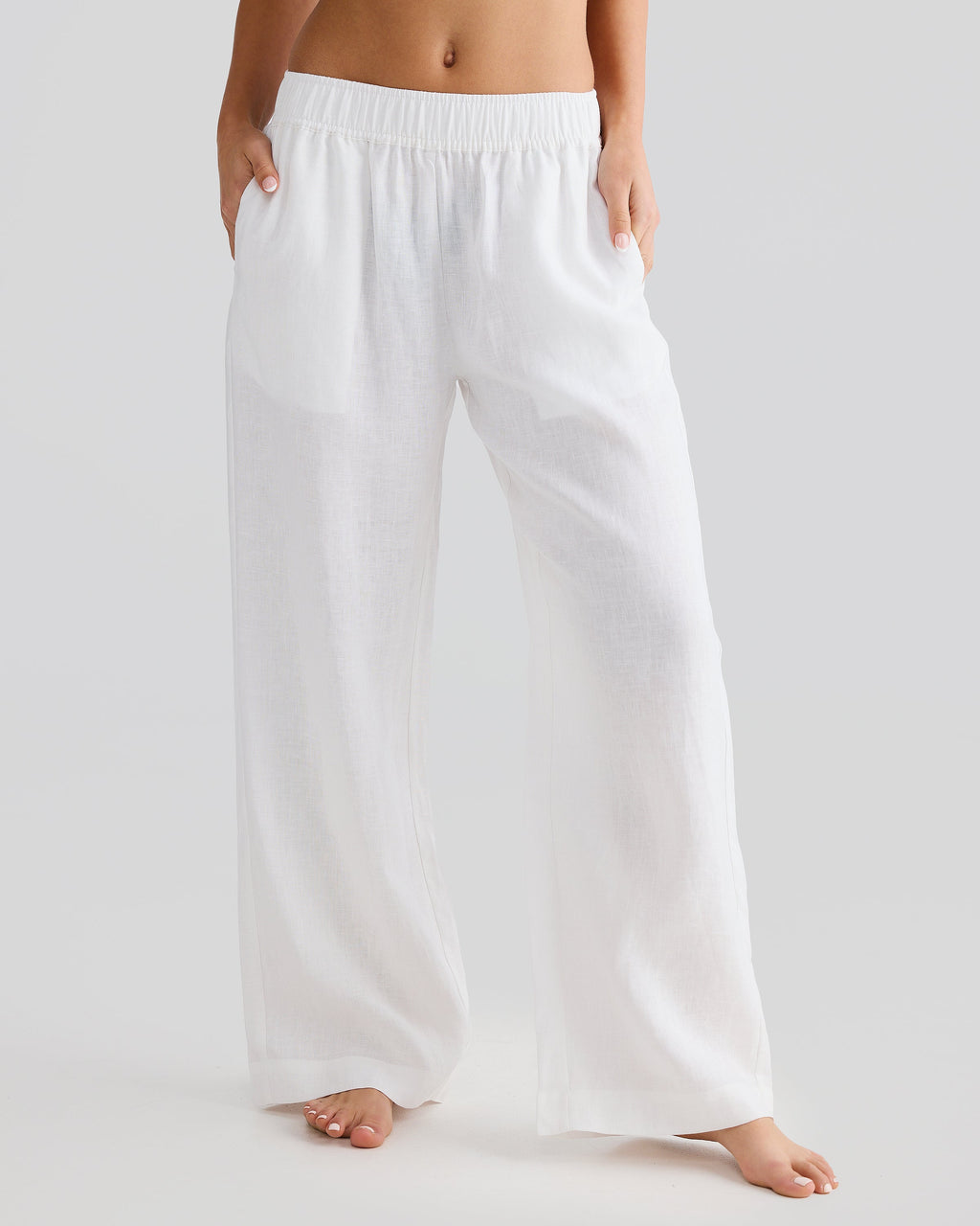 Pantalón de lino blanco