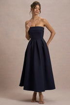 ANNE | Vestido Midi Elegante con Escote recto
