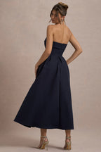 ANNE | Vestido Midi Elegante con Escote recto