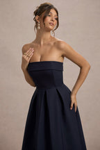 ANNE | Vestido Midi Elegante con Escote recto