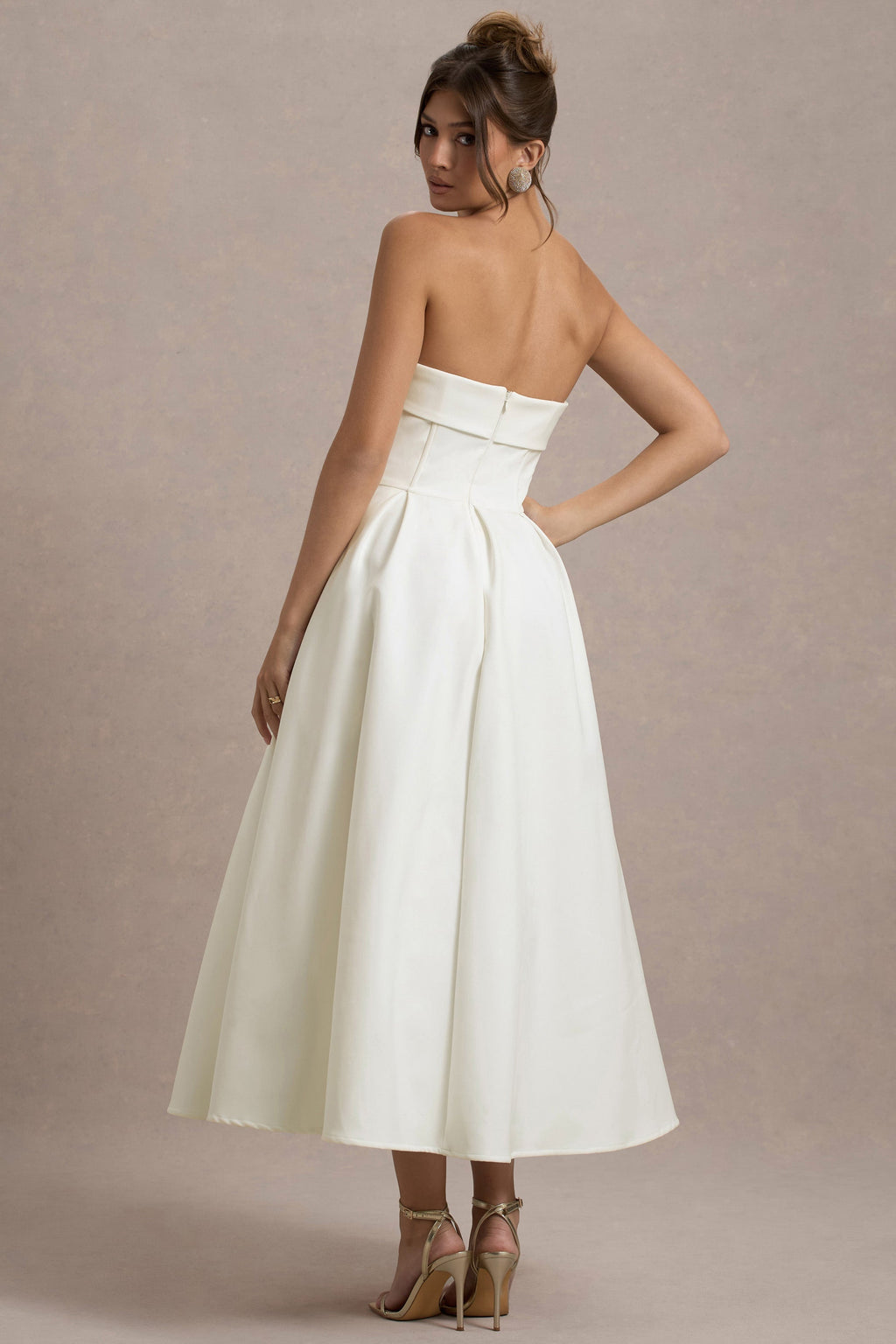 ANNE | Vestido Midi Elegante con Escote recto