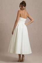 ANNE | Vestido Midi Elegante con Escote recto