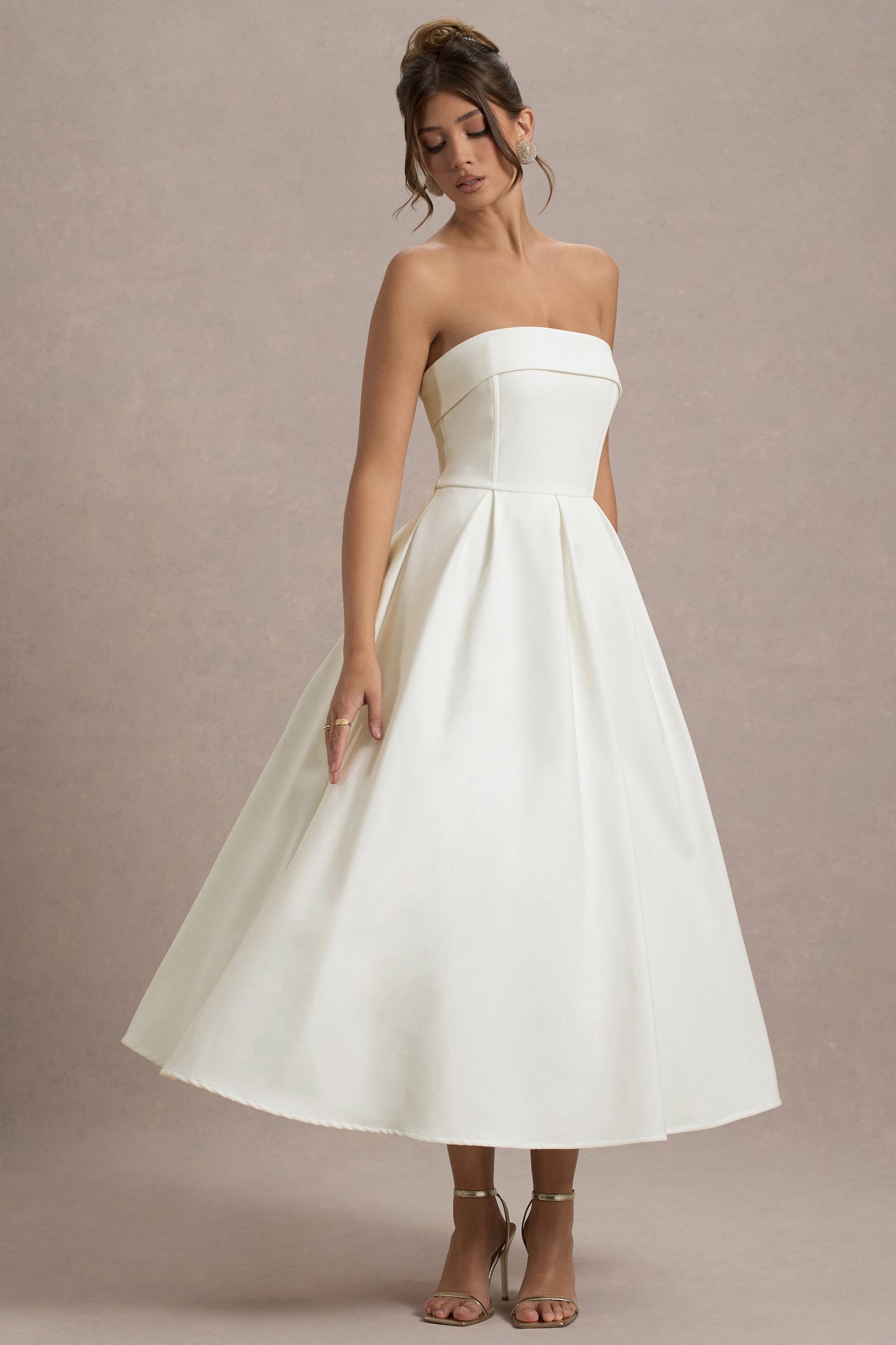 ANNE | Vestido Midi Elegante con Escote recto