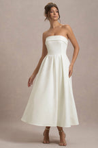 ANNE | Vestido Midi Elegante con Escote recto