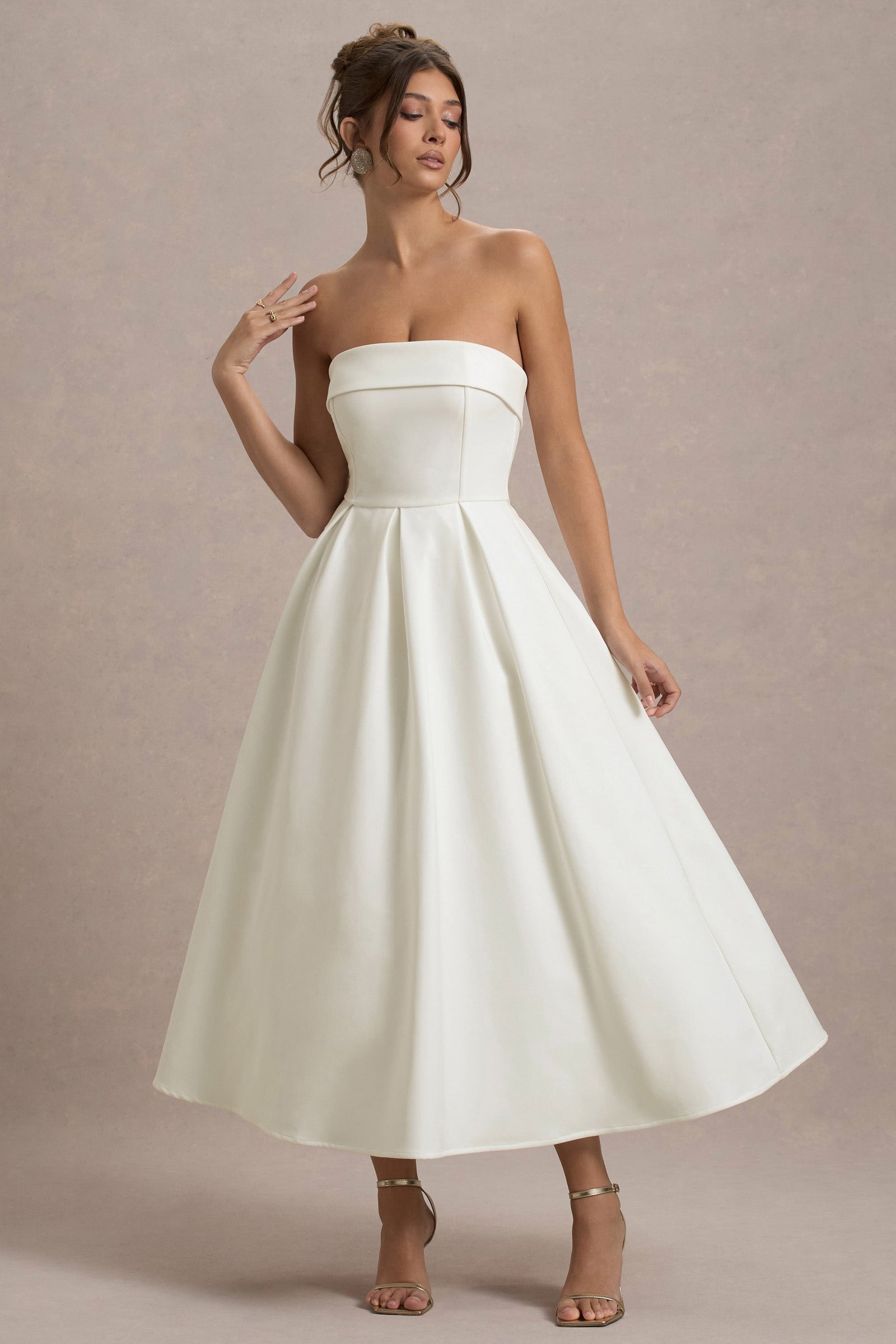 ANNE | Vestido Midi Elegante con Escote recto