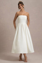 ANNE | Vestido Midi Elegante con Escote recto