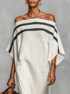 Aveline™ | Vestido Maxi Off-Shoulder con Mangas de Murciélago