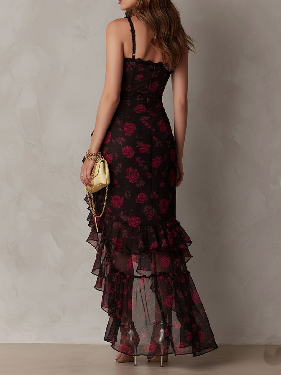 Lowe | Vestido Floral con Volantes y bajo con Volantes