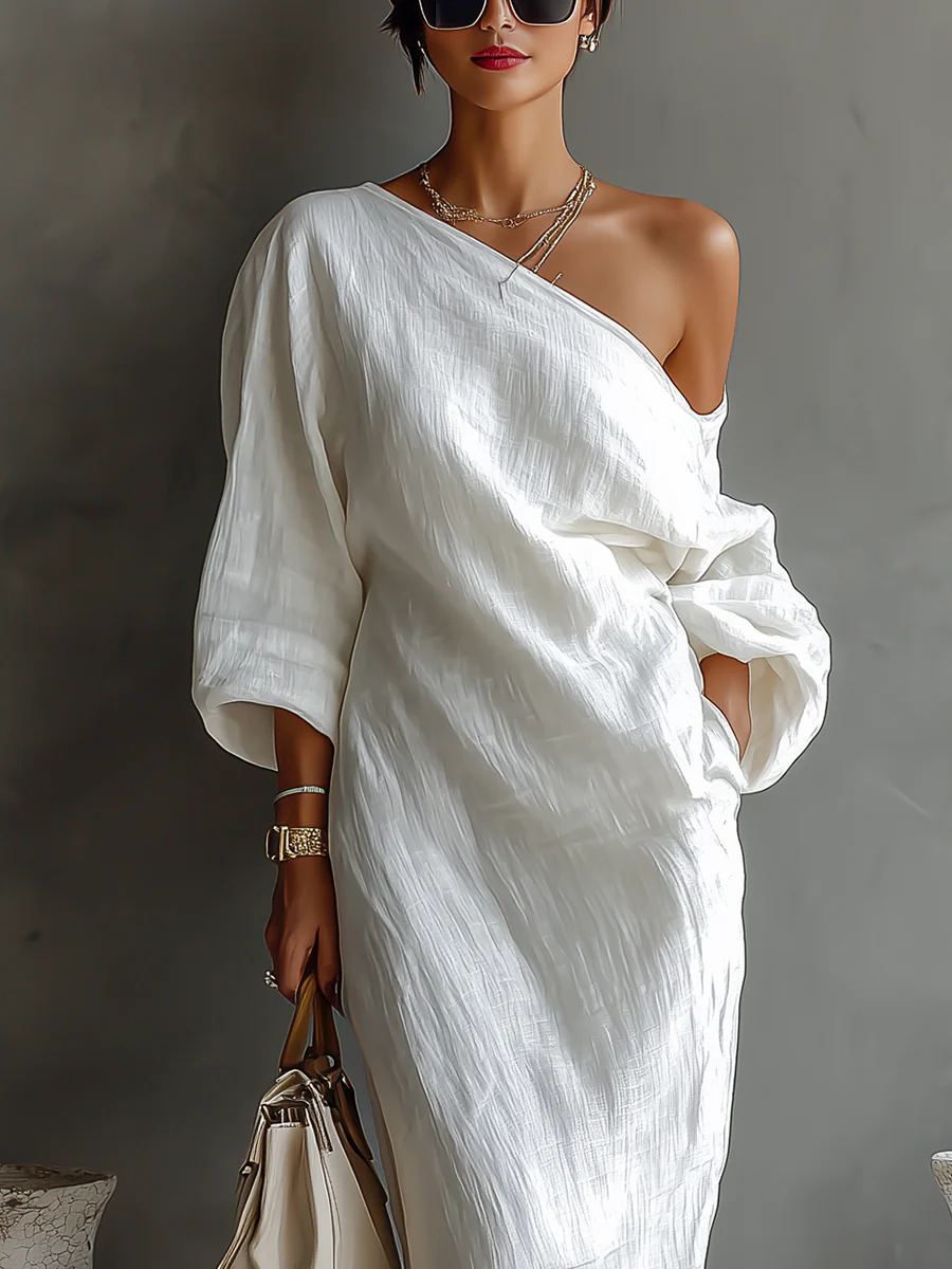 Elise™ | Elegante Vestido Maxi de Tirante Único en Blanco