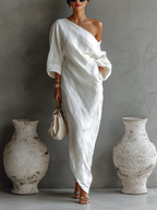 Elise™ | Elegante Vestido Maxi de Tirante Único en Blanco
