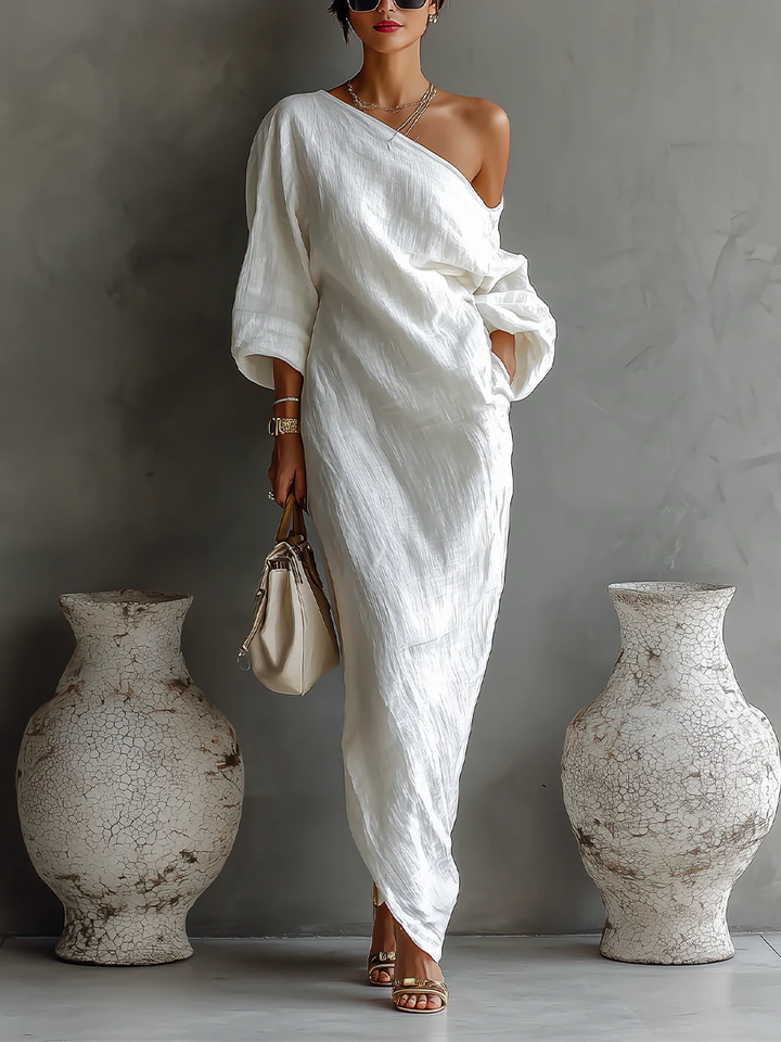 Elise™ | Elegante Vestido Maxi de Tirante Único en Blanco