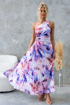 ELLA | Vestido Midi Plisado con escote asimétrico