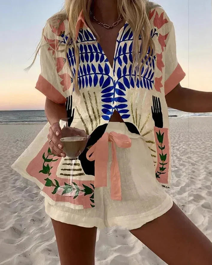 CONJUNTO AZURE — conjunto camisa y short estampado