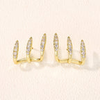 Pendientes con circonita en engaste de tres garras