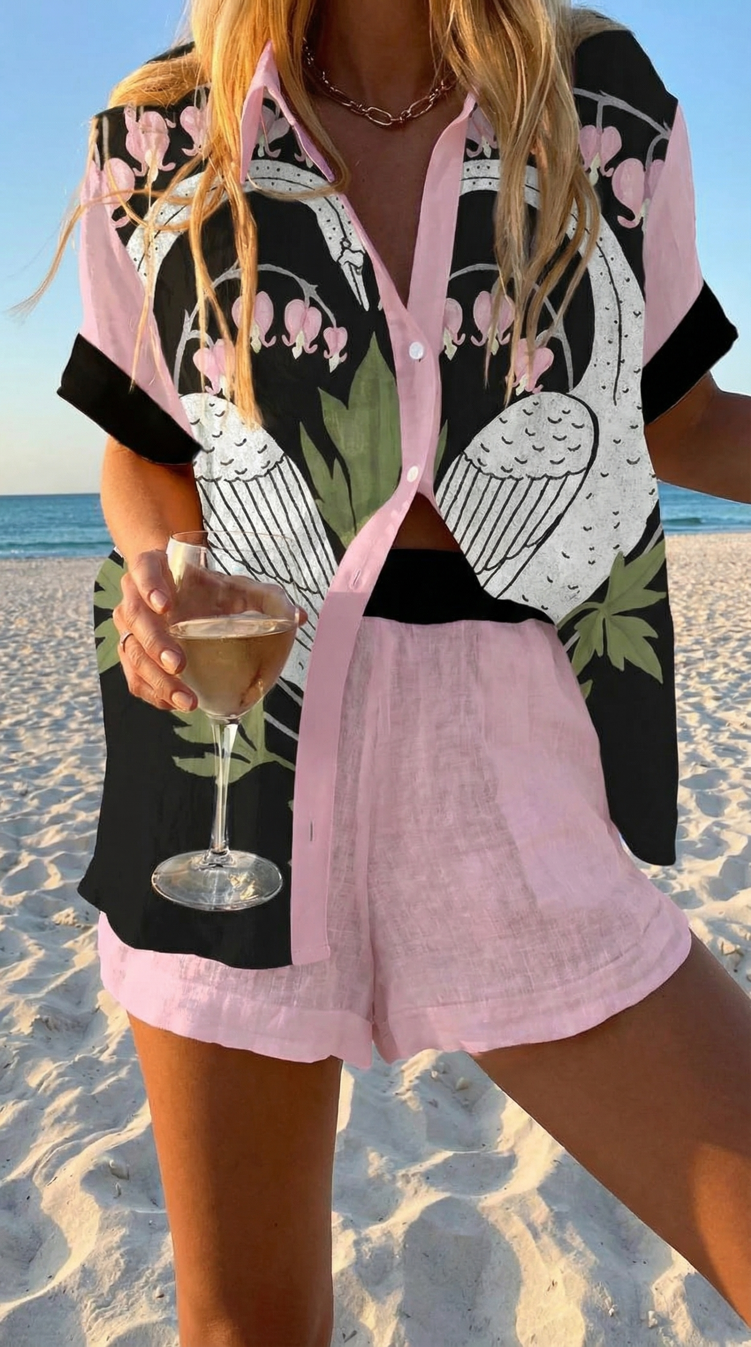 CONJUNTO CIGNO — conjunto camisa y short estampado