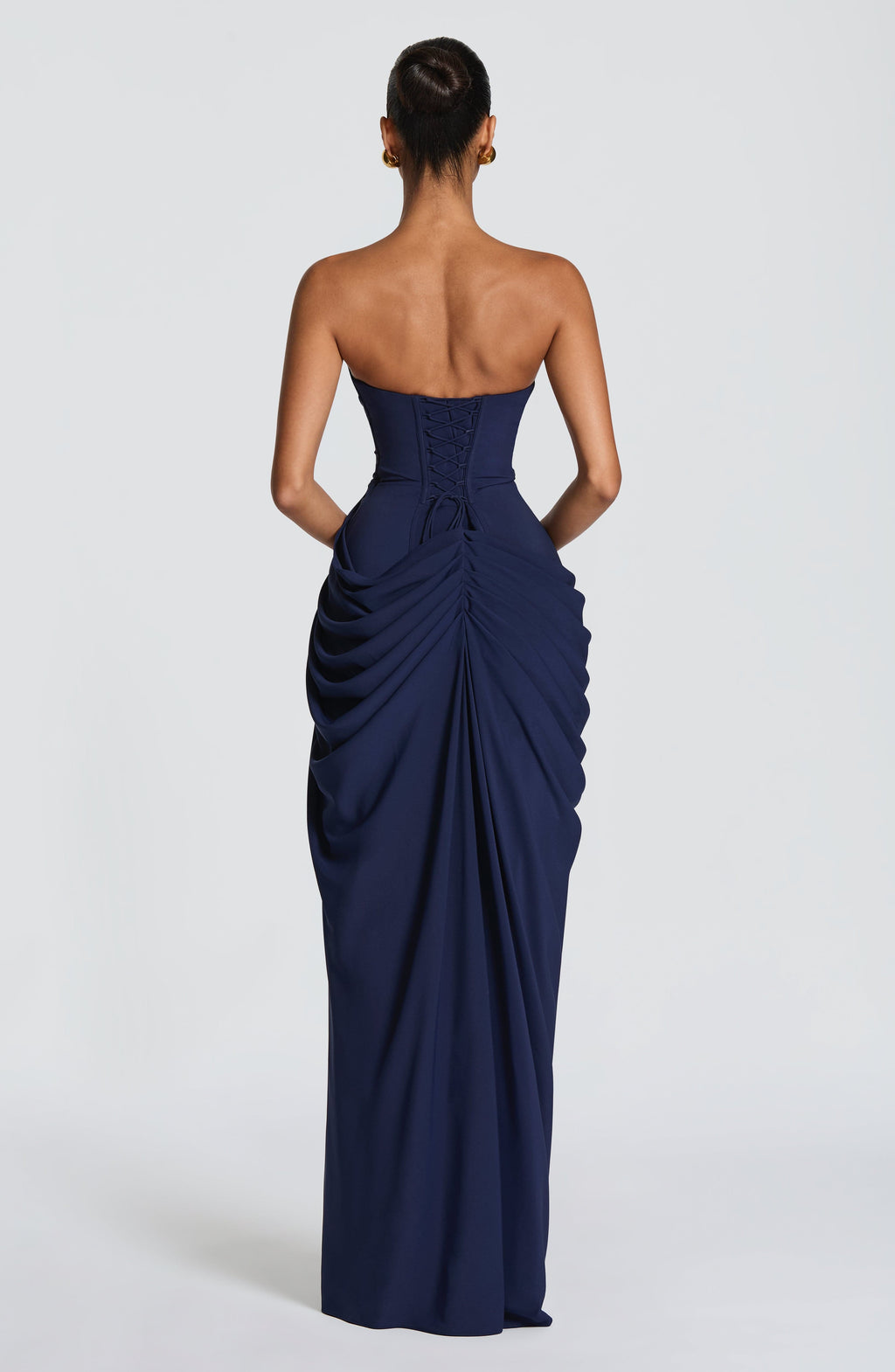 HANNAH | Elegante vestido maxi con drapeado y alta abertura