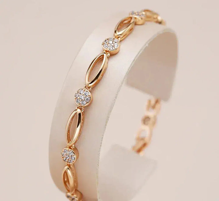Pulsera de oro con circonita