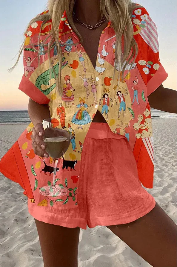 CONJUNTO FABLE — conjunto camisa y short estampado