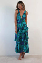 LISA | Vestido Maxi Floral con Volantes