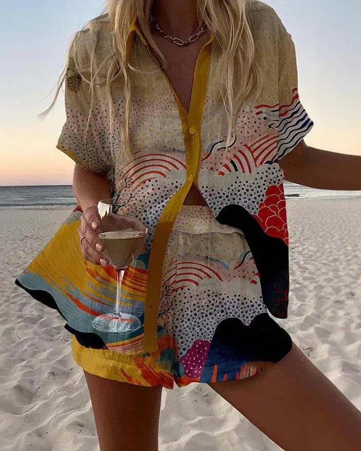 CONJUNTO KYOTO — conjunto camisa y short estampado