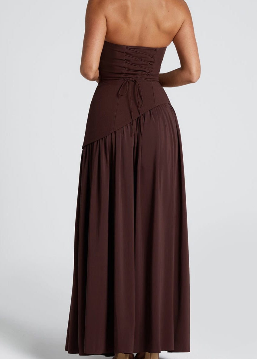 LINA | Vestido Maxi con escote recto