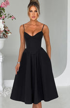 MAILEEN | Elegante vestido midi estilo corsé