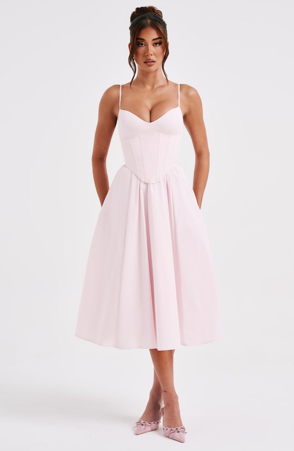 MAILEEN | Elegante vestido midi estilo corsé