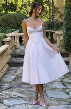 MAILEEN | Elegante vestido midi estilo corsé