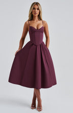 MAILEEN | Elegante vestido midi estilo corsé