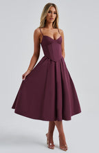 MAILEEN | Elegante vestido midi estilo corsé