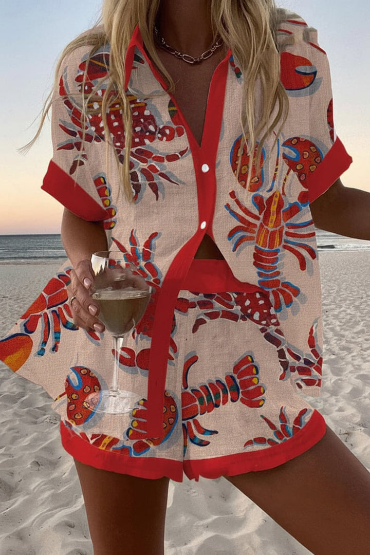CONJUNTO MONACO — conjunto camisa y short estampado