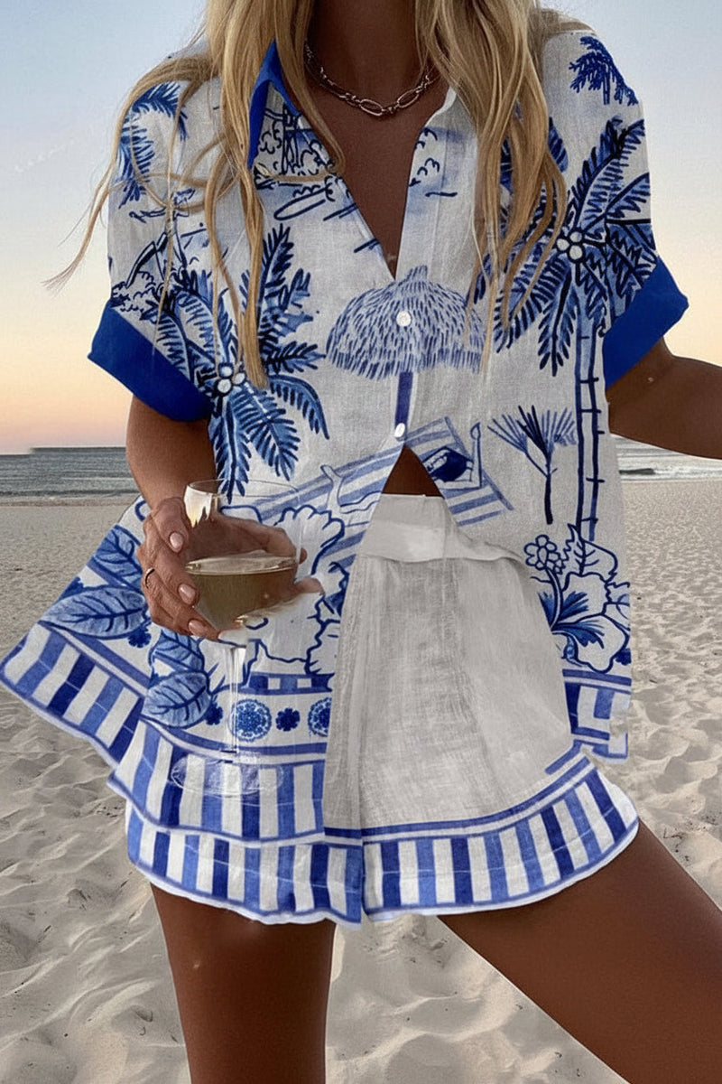 CONJUNTO PALOMA — conjunto camisa y short estampado