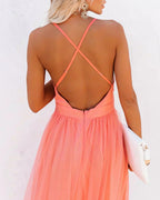 GINEVRA | VESTIDO MAXI CORAL CLARO