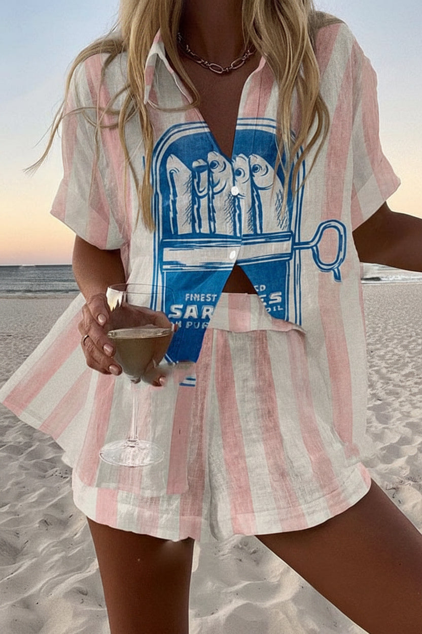 CONJUNTO SARDEGNA — conjunto camisa y short estampado