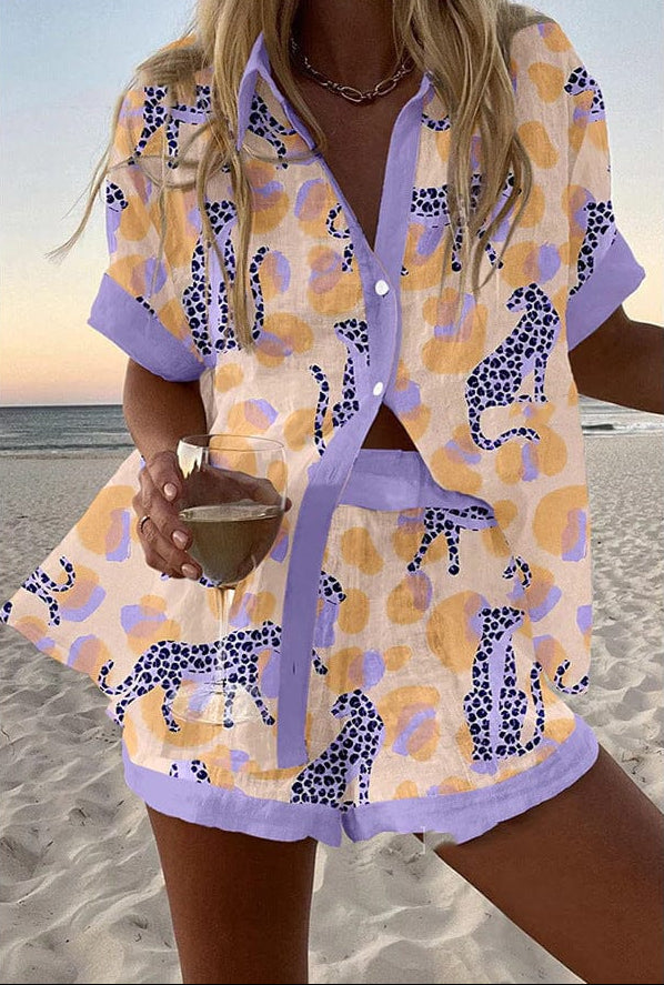 CONJUNTO SERENA — conjunto camisa y short estampado