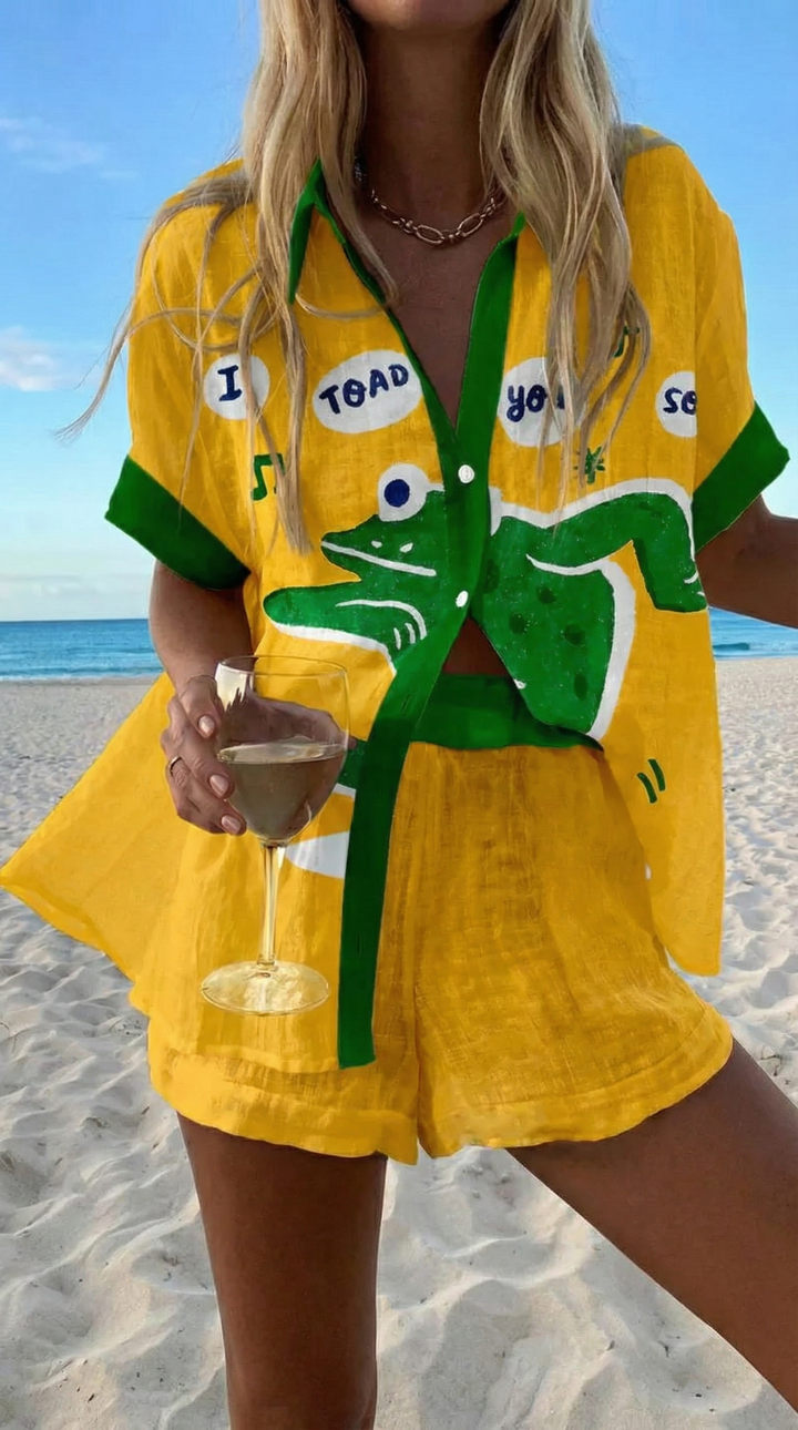 CONJUNTO SUNNY — conjunto camisa y short estampado
